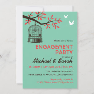 Turquoise Rustic Engagement Party Invitation Oisea