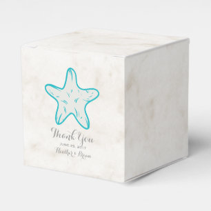 Turquoise Rustic Starfish Wedding Favor Box