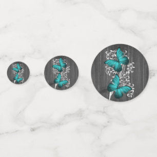 Turquoise Rustique Papillon Mariage Table Confetti