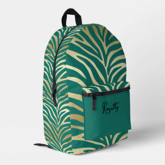 Turquoise Safari Print Printed Backpack
