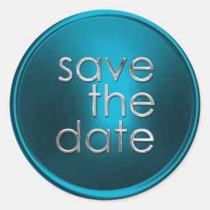 Turquoise Save the Date Envelope Seal