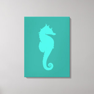 Turquoise Sea Horse Canvas Print