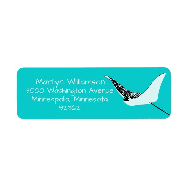 Turquoise Sea Ray Tropical Address Label (Devant)
