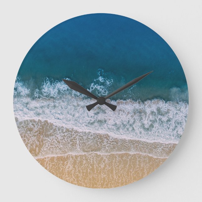 Turquoise Sea Tropical Sandy Beach Florida Large Clock (Front)