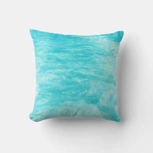 Turquoise Sea Water with Splashes - Throw Pillow