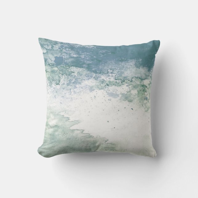 Turquoise & Seafoam Abstract  Decor Pillow (Front)