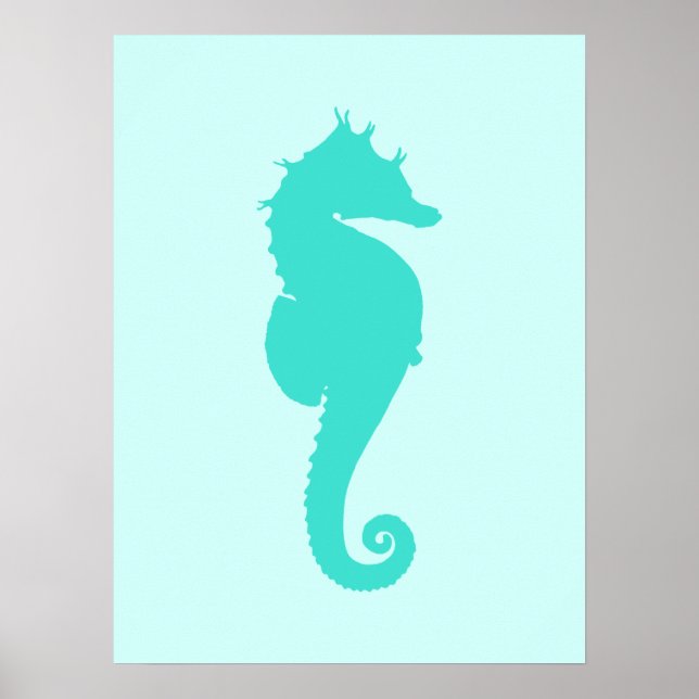 Turquoise Seahorse Poster (Front)