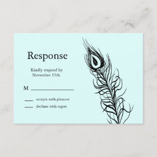 Turquoise secouez vos plumes de queue RSVP