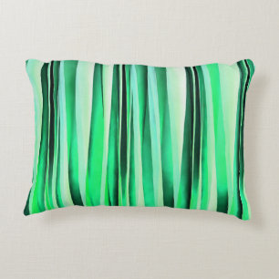 Turquoise Serenity Stripy Pattern Accent Pillow