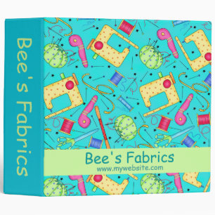 Turquoise Sewing Notions Fabric Business Album Binder