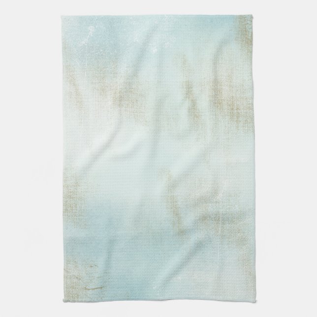 Turquoise Shabby Peacock Kitchen Towel (Vertical)