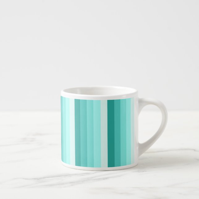 Turquoise shadow stripes espresso cup (Right)