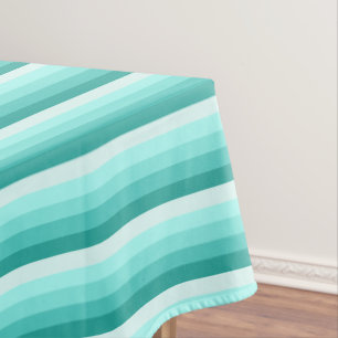 Turquoise shadow stripes tablecloth