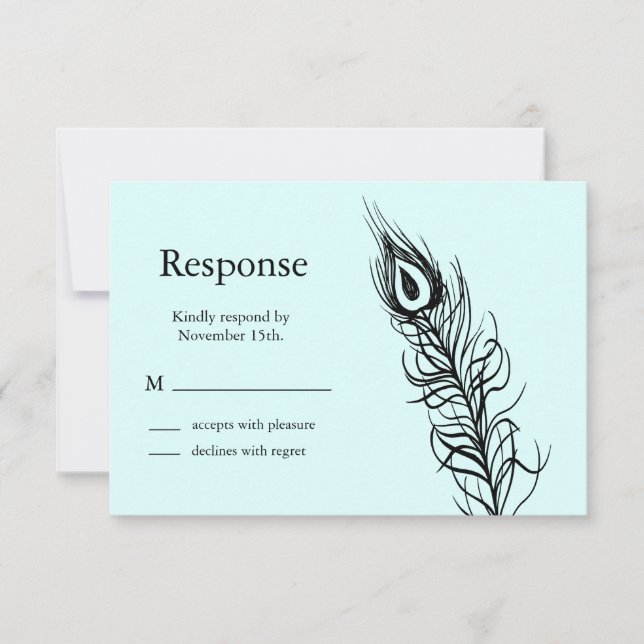 Turquoise Shake your Tail Feathers RSVP (Front)