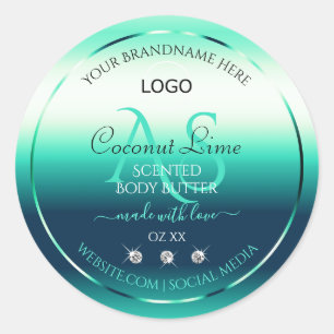 Turquoise Shimmery Produit Diamants Étiquettes Mon