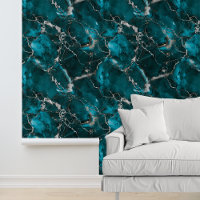 Turquoise Silver Metallic Look Marble
