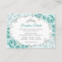 Turquoise Silver Quinceanera Reception Details