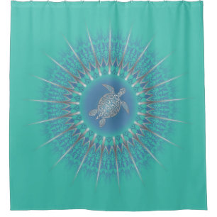 Turquoise Silver Turtle Mandala