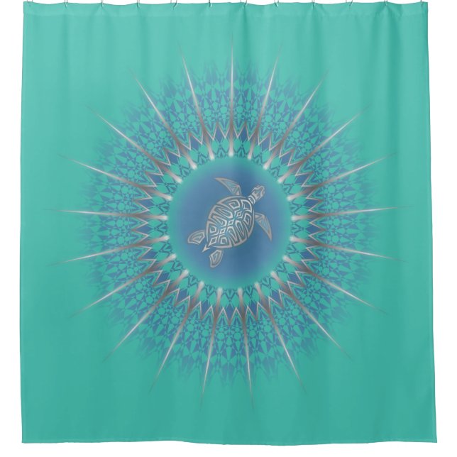 Turquoise Silver Turtle Mandala (Front)