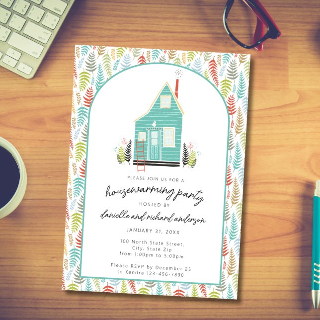 Turquoise Simple Housewarming Party Invitation (Creator Uploaded)