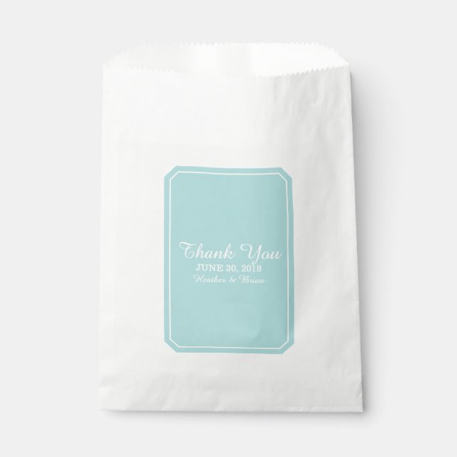 Turquoise Simply Elegant Wedding Favour Bag (Front)