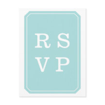 Turquoise Simply Elegant Wedding RSVP Postcard