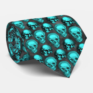 Turquoise Skulls and Sunflower Series Design 1 Tie