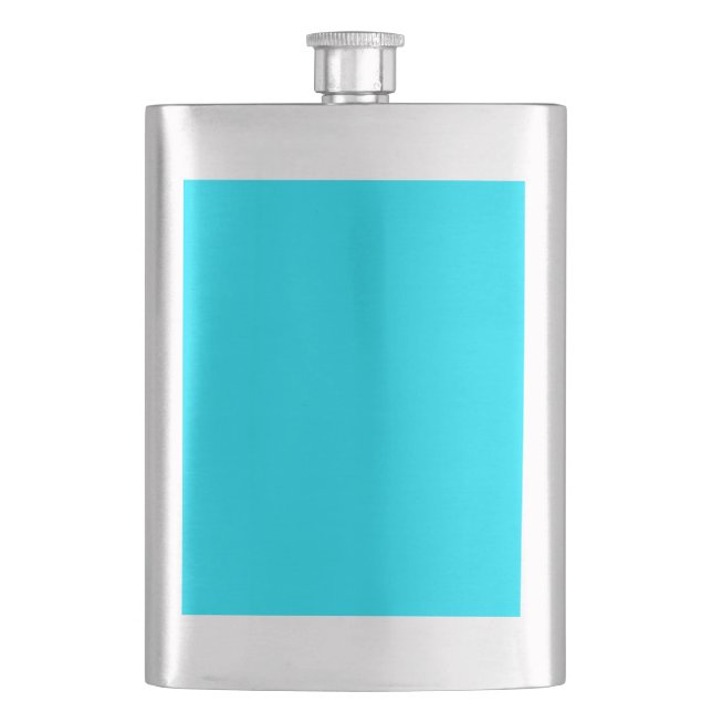 Turquoise Sky Blue Colour Customize This! Hip Flask (Front)
