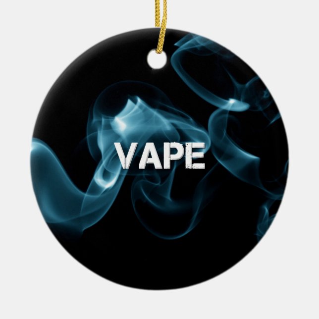 Turquoise Smoke Vape On Ceramic Ornament (Front)
