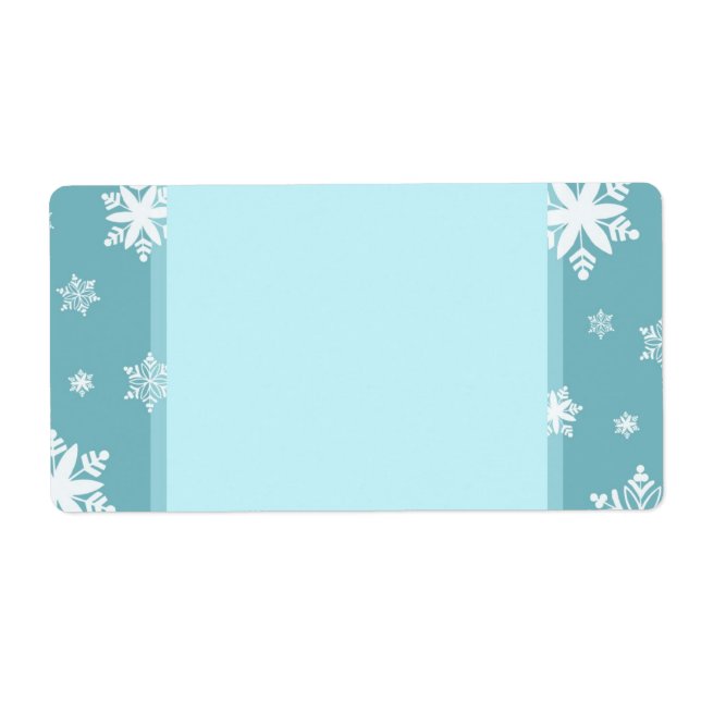 Turquoise Snowflakes Étiquettes de Noël (Devant)