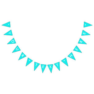 Turquoise Solid Colour Bunting Flags