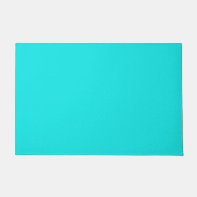 Turquoise Solid Colour Doormat (Front)