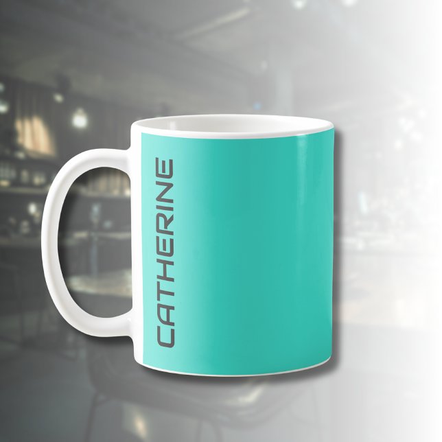 Turquoise Solid Colour Personalized  Coffee Mug (Creator Uploaded)