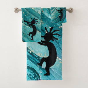 Turquoise Southwestern Kokopelli Bath Towel Set