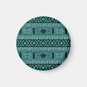 Turquoise Southwestern Tribal  Aztec Pattern Magnet