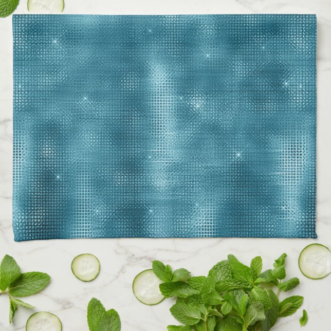 Turquoise Sparkle  Kitchen Towel (Folded)