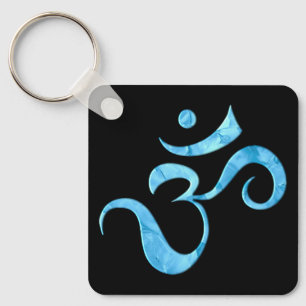 Turquoise Sparkle Om Keychain