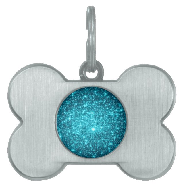 Turquoise Sparkle Pet Name Tag (Front)