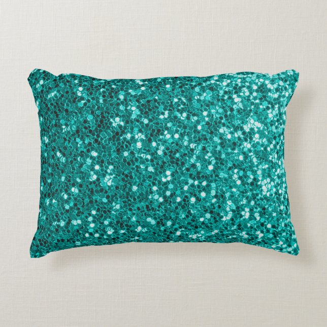 Turquoise Sparkles: Bright Close-Up Foundation Accent Pillow (Front)