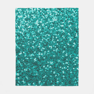 Turquoise Sparkles: Bright Close-Up Foundation Fleece Blanket