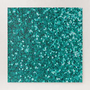Turquoise Sparkles: Bright Close-Up Foundation Jigsaw Puzzle