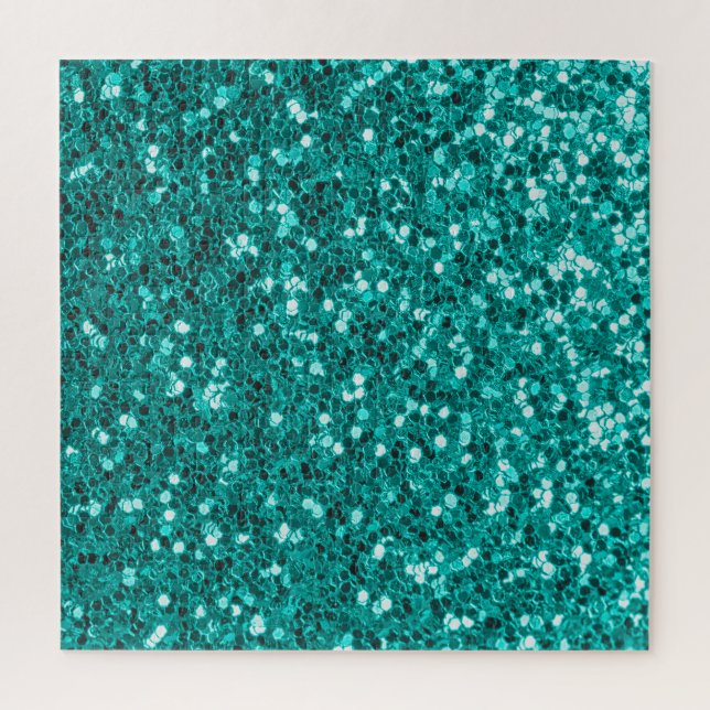 Turquoise Sparkles: Bright Close-Up Foundation Jigsaw Puzzle (Vertical)