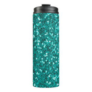 Turquoise Sparkles: Bright Close-Up Foundation Thermal Tumbler