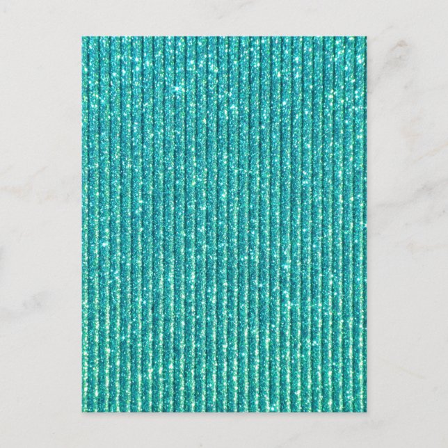 Turquoise Sparkles Style Elegant Print Postcard (Front)