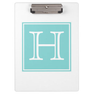 Turquoise Square Monogram Clipboard
