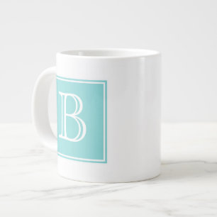 Turquoise Square Monogram Specialty Mug