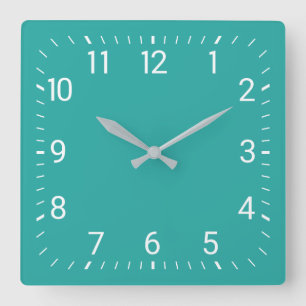 Turquoise Square Wall Clock