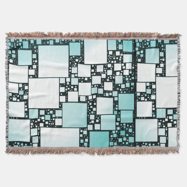 Turquoise Squared Throw Blanket (Front)