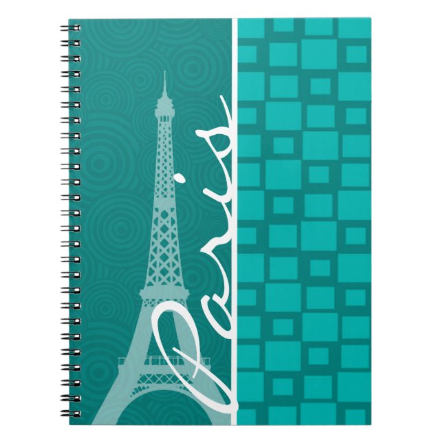 Turquoise Squares; Paris Notebook (Front)