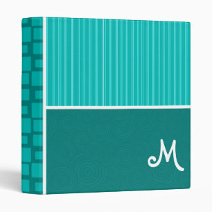 Turquoise Squares; Retro Square Binder